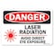 Signmission OSHA, Laser Radiation Avoid Direct Eye Exposure W/ Graphic, 10in X 7in, 7" H, 10" W, Landscape OS-DS-D-710-L-19417 - alternate 1